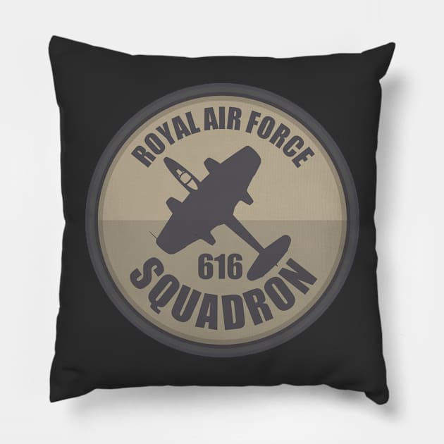 RAF Gloster Meteor 616 Squadron Pillow by TCP