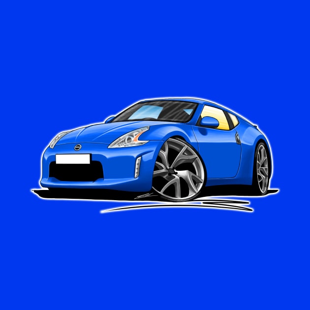 Nissan 370z Blue Car Caricature by y30man5