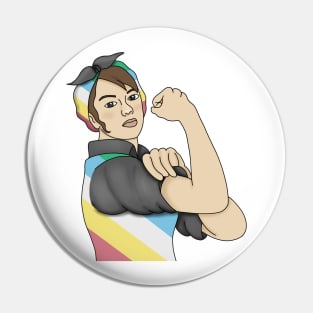 Disability pride flag girl Pin