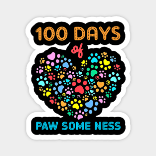 100 Days Of Paw Some Ness Dog Paw 100 Days Of School Teacher Magnet