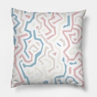 Fret Blue Red Abstract Art Pillow