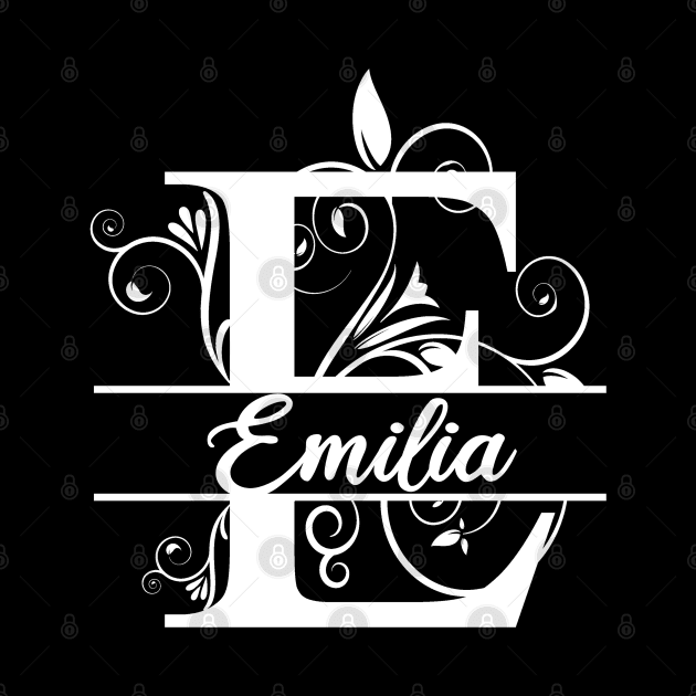 Personalized Name Monogram E - Emilia - Letter E - White by MysticMagpie