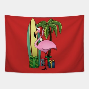 Xmas Flamingo Tapestry