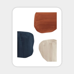 Terracotta, navy and beige organic shapes Magnet