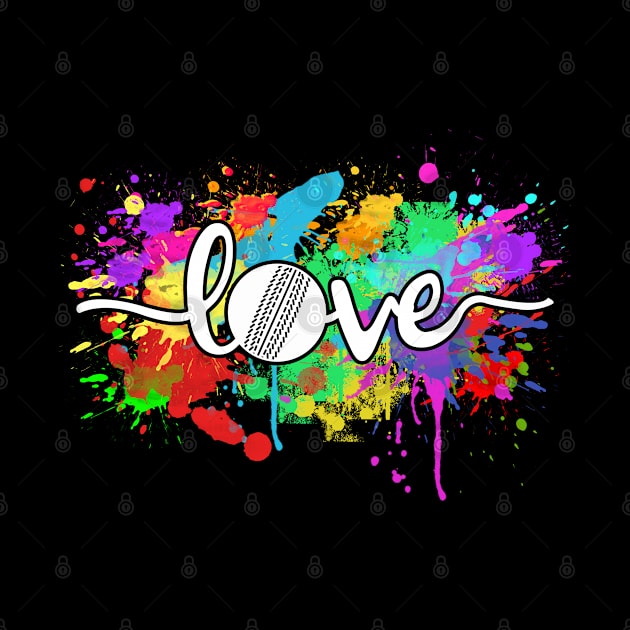 colorful cricket love typography art by mohazain