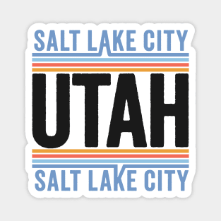 Salt Lake City Utah: Vibrant Retro Artistic Design Magnet