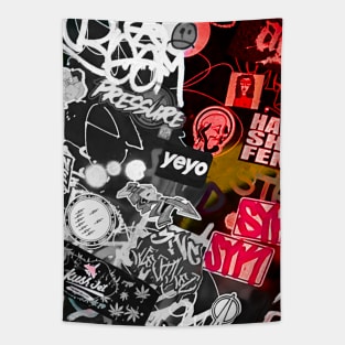 Urban Style Graffiti NYC Stickers Tag Tapestry