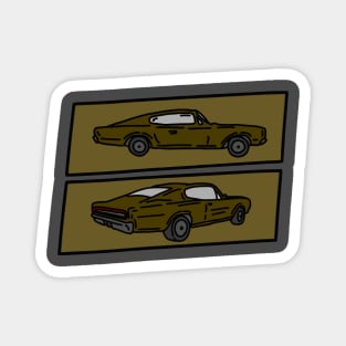 classic muscle car vintage illustration Magnet