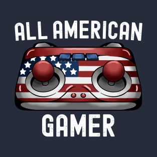 All American Gamer 4th of July Patriotic Gaming Mens Boys T-Shirt