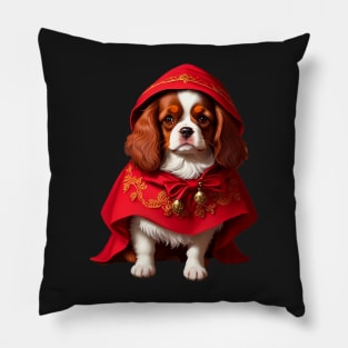 Elegant Shy Cocker Spaniel as Red Riding Hood Version 2 Pillow