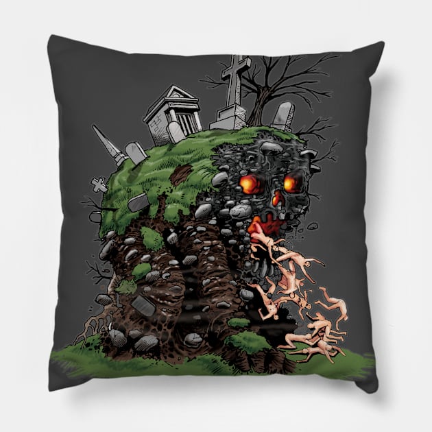 Monstrous Cemetery Pillow by D.W. Frydendall