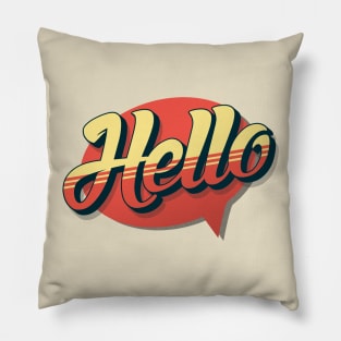 RETRO TYPOGRAPHY Hello Pillow