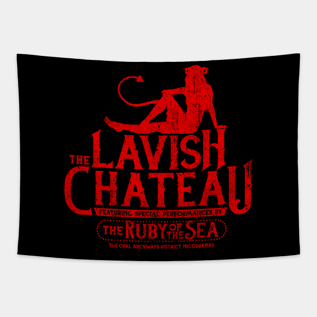 The Lavish Chateau Featuring The Ruby of the Sea Tapestry by huckblade