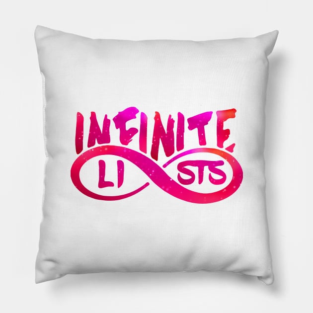 infinite lists merch Pillow by NewMerch