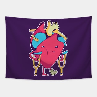 Funny Kawaii Broken Heart Tapestry