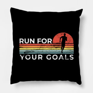 Vintage Sport Motivational Quote Run for Your Goal Pillow