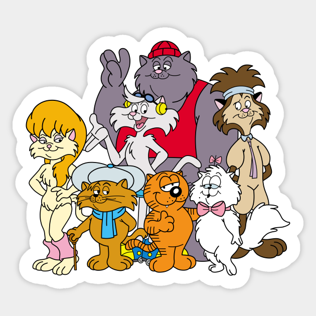 Heathcliff & the Catillac Cats - Cartoons 80s - Sticker | TeePublic Heathcliff & the Catillac Cats - Cartoons 80s - Sticker | TeePublic