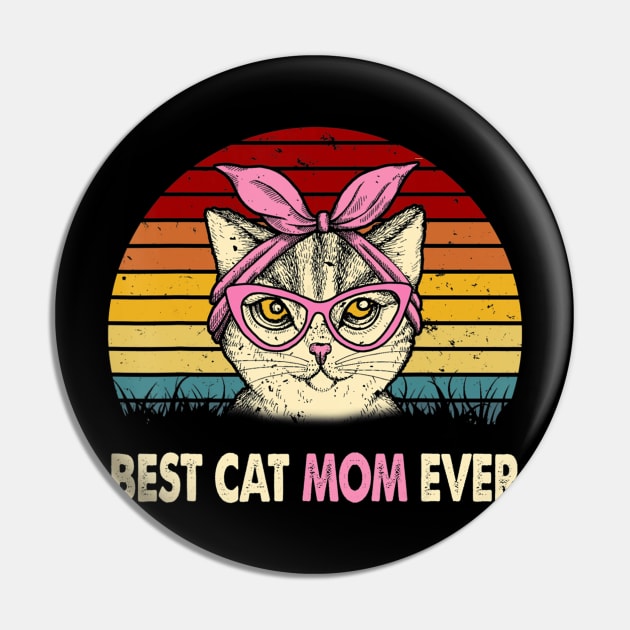 Vintage Best Cat Mom Ever T Shirt Cat Mama Mother Gift Women Pin by LiFilimon