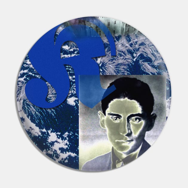 Franz Kafka Collage Portrait 2 - Castle Pin by Dez53