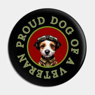 Cute Terrier Doggo Pilot Veteran Memorial Pin