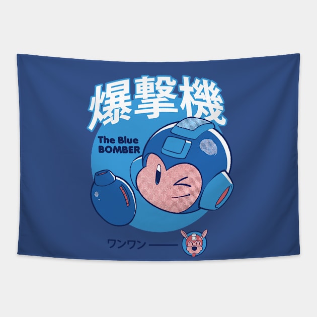 The Blue bomber Tapestry by AzuraStudio