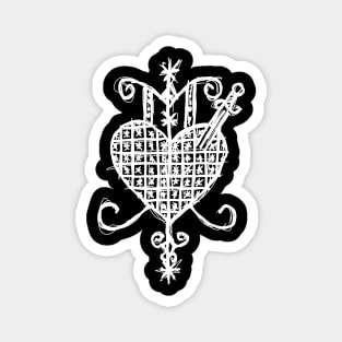 Dark and Gritty Ezili Dantor voodoo veve sigil symbol Magnet