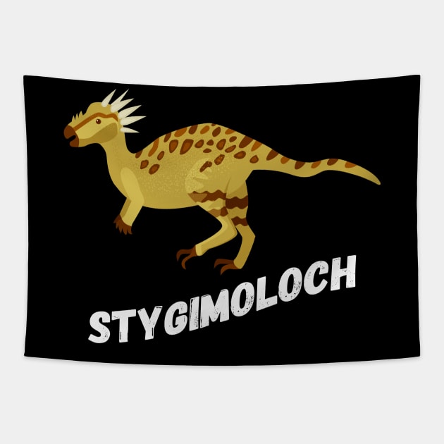Cute Stygimoloch Dinosaur Design Tapestry by Terra Fossil Merch