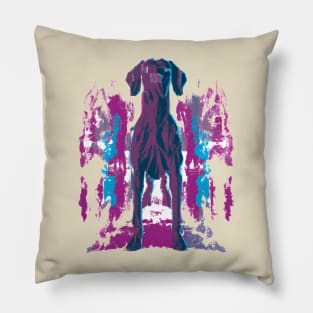 Weimaraner Dog Watercolor Ink Painting Pillow