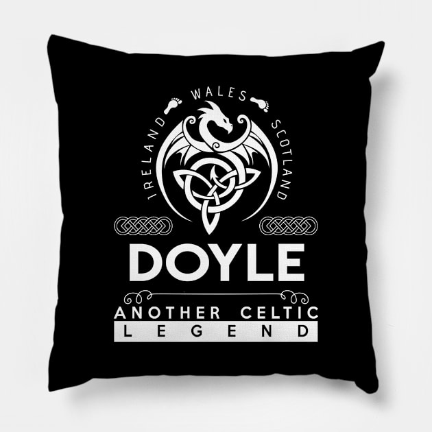 Doyle Name T Shirt - Another Celtic Legend Doyle Dragon Gift Item Pillow by harpermargy8920