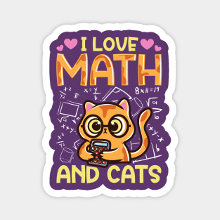 I Love Math And Cats Magnet