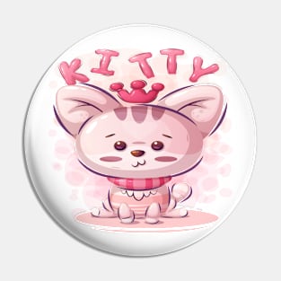 kitty with funny characters Pin