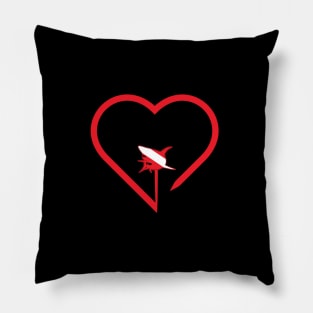 Scuba Dive Florida Shark Heart Pillow