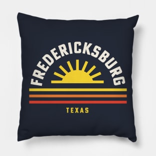 Fredericksburg Texas Retro Vintage Stripes Sunset Pillow