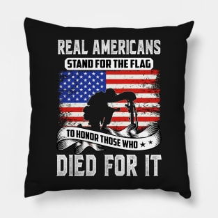 Real American stand for flag to honor those Who died for it Pillow