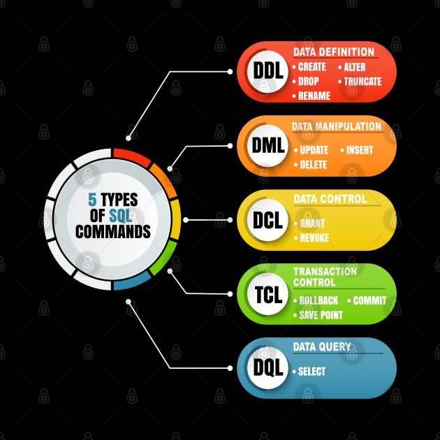 Cyber Security - Ethical Hacker - 5 Type of SQL Commands by Cyber Club Tees