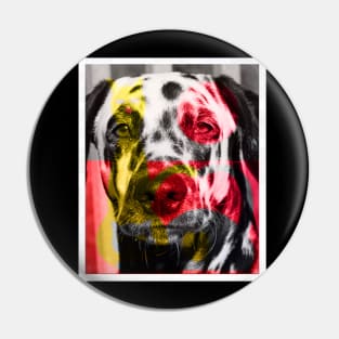 dalmatian dog face Pin