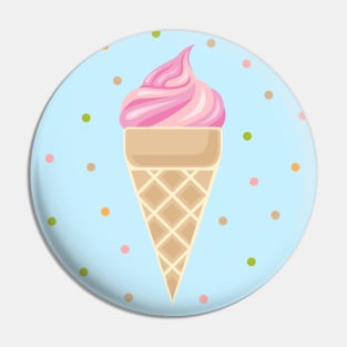 Vintage Ice Cream on Blue Background Pin