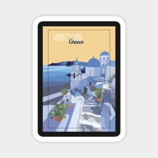 Santorini Greece Illustration Magnet