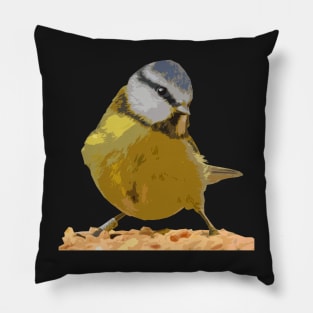 Blue Tit Cutout Art Pillow