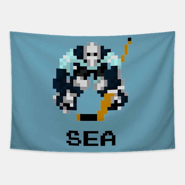 16-Bit Ice Hockey - Seattle Tapestry by The Pixel League