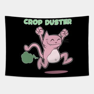 pink cat crop dusting Tapestry