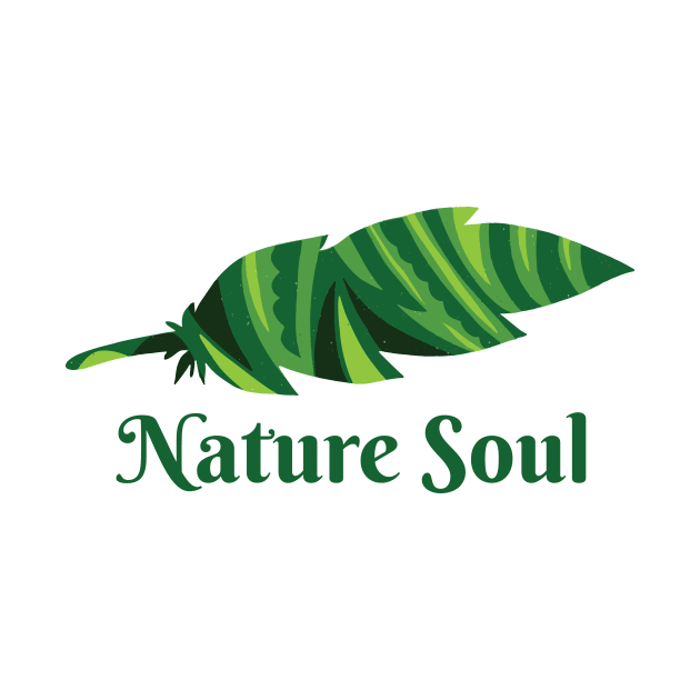 Nature Soul - Green Feather Graphic Illustration GC-104-04 by GraphicCharms