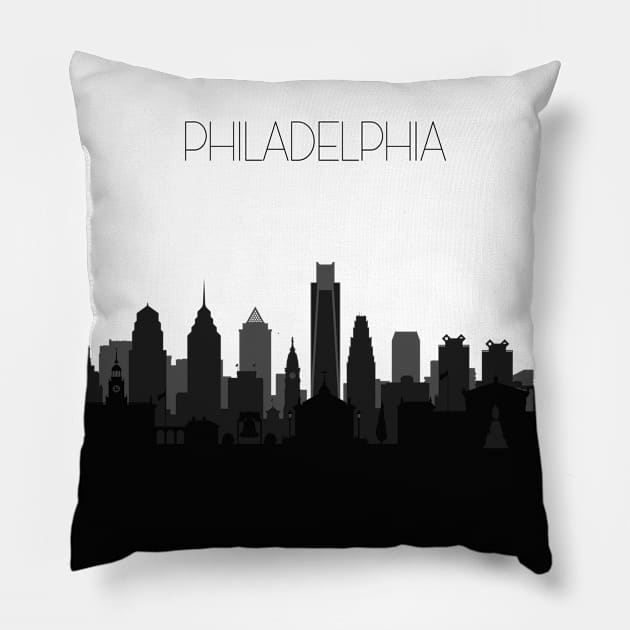 Philadelphia Skyline V2 Pillow by inspirowl