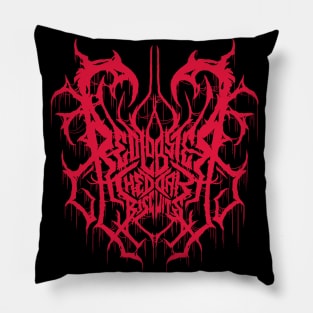 Red Lobster Cheddar Biscuits (Red Variant) - Death Metal Logo Pillow