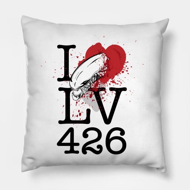 I <3 LV-426 Pillow by the50ftsnail