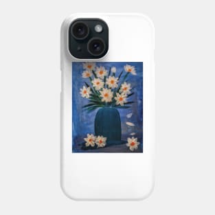 Daisy's in turquoise glass vase Phone Case