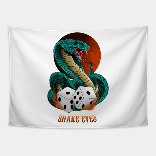 SNAKE EYES DICE Tapestry by AWANG ART STUDIO