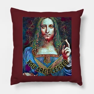 You are Blessed (Christ blessing signed hand) Pillow