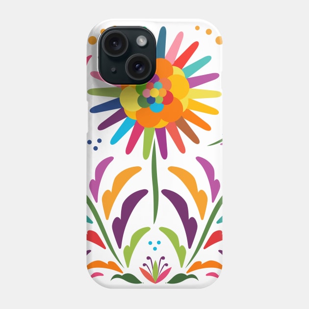 Mexican Otomi Floral Composition by Akbaly Phone Case by Akbaly