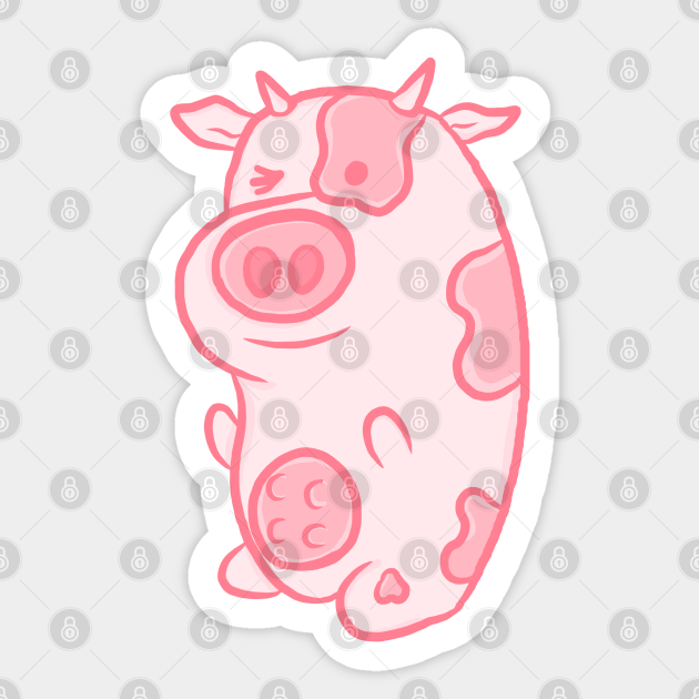 Strawberry Milkshake Pink Cow - Strawberry Cow - Naklejka ...